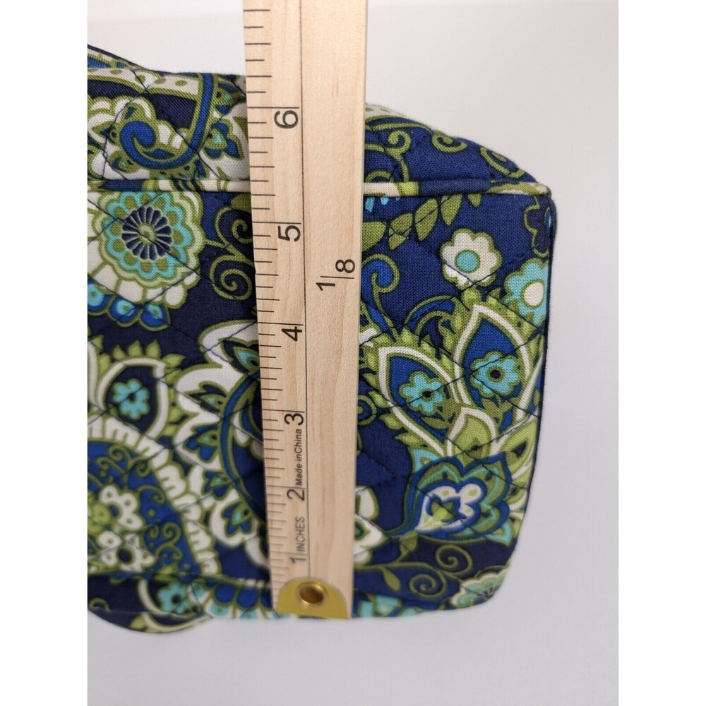 Vera Bradley Rhythm & Blues Shoulder Bag Purse Blue Green Paisley Silver Chain - Picture 14 of 14